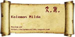 Kelemen Milda névjegykártya